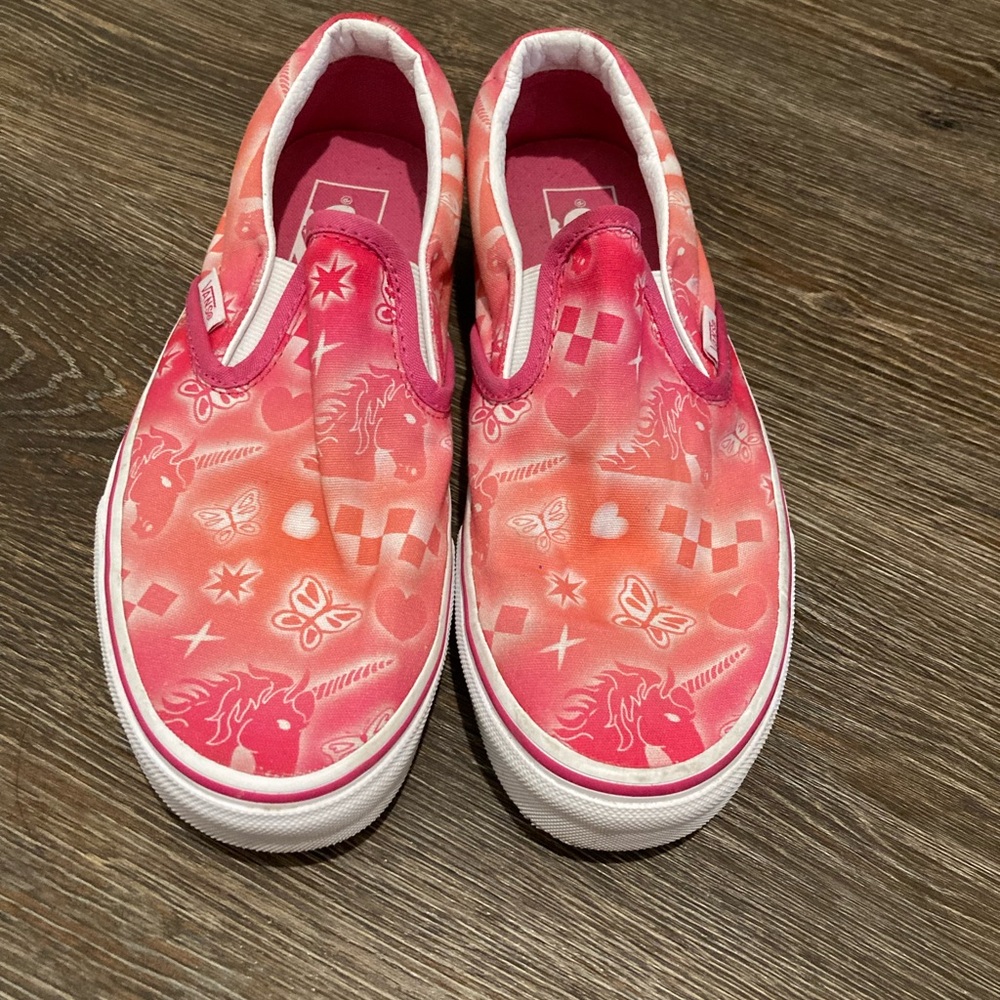 Vans Pink Graphic Slip-On Sneakers - Picture 8 of 9